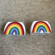 2 x Ceramic Plant Pots - 10cm x 7cm x 7cm - Used Once - Good Condition