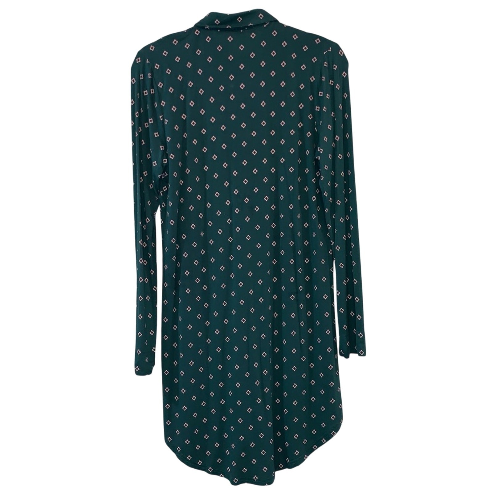 Shimera Green Patterned Button Down Nightgown - image 3