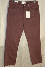 Vervet Jeans Women's High Rise Straight Frayed Hem Denim Stretch 29x26 Jeanne
