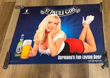 Vintage 1998 St. Pauli Girl Beer Poster, Angela Little 27” x 19”