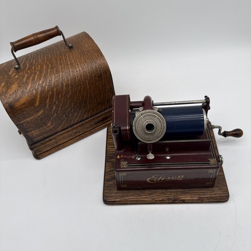 Edison Cylinder Record Player Wood Case For Parts Only 321590D
