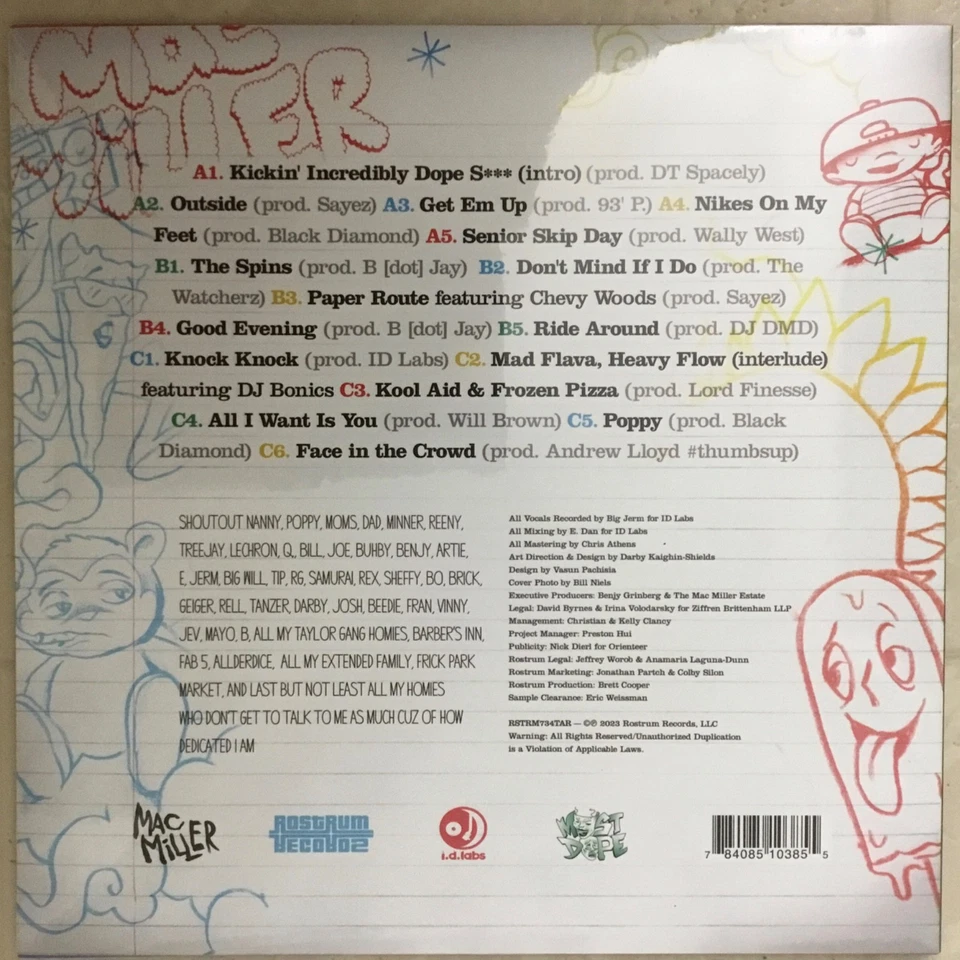 Mac Miller - KIDS 2LP, Red/Blue/Yellow Glitter vinyl. - Image 3 of 3