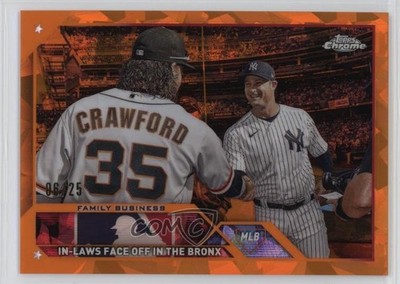 2023 Topps Chrome Update Sapphire Orange 6/25 Brandon Crawford Gerrit Cole 1t2u