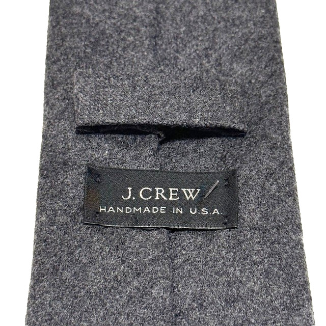 J Crew Tie Solid Dark Gray 100% Wool American Woo… - image 4