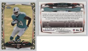 2014 Topps Chrome STS Camo Refractor /499 Jarvis Landry #177 Rookie RC