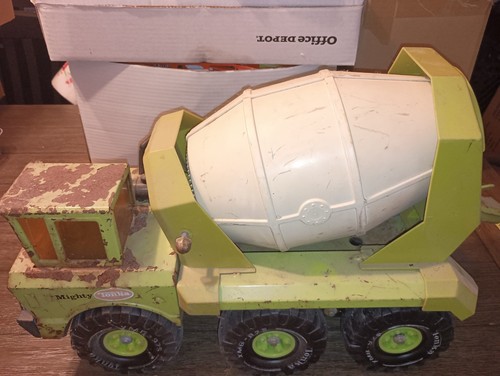 Vintage Mighty TONKA Lime Green Ready Mixer Cement Truck 6-Wheel Tandem Axle - Picture 9 of 21