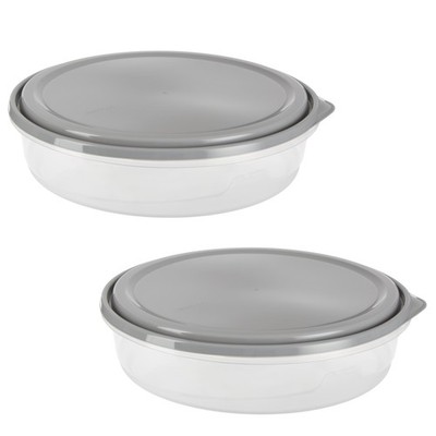 GoodCook EveryWare Extra Large 12 inch Round 2 pack, Clear/Gray