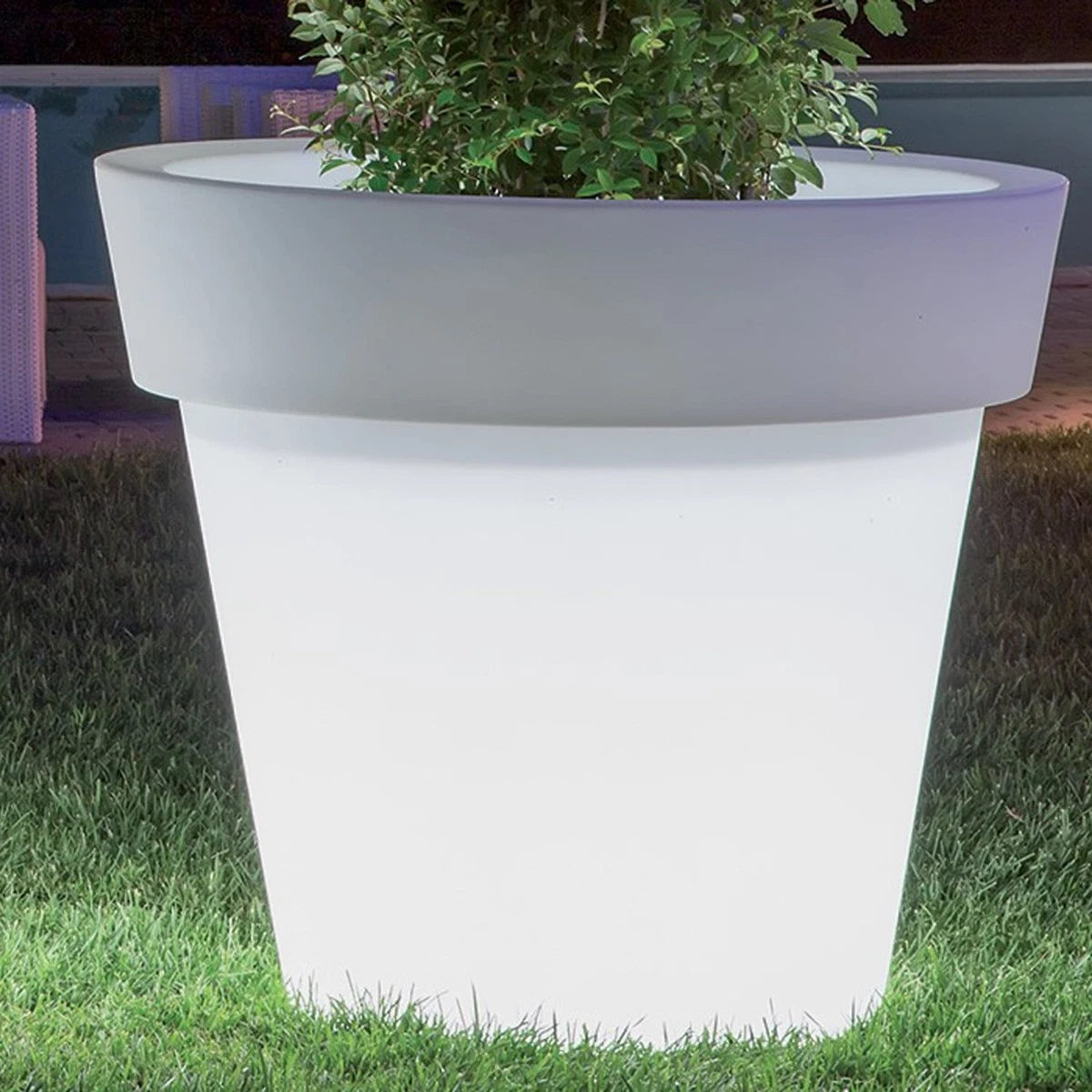 FIORIERA VASO DA Giardino Grande Effetto Legno Resina Piante Fiori 80