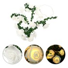 1 Set Simulated Leaf Rose Cane LED String Lights DIY Wreaths (Assorted Color)