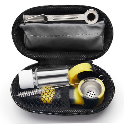 #ad 3.5quot; Silicone Tobacco Smoking Pipe with Lid Storage Box and Bag Tools Hand Pipe $9.89