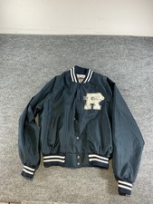 Vintage Reston Baseball Auburn USA Made Varsity Snap Jacket Men's L Navy Letterm