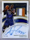 2021-22 Panini Immaculate Tri Patch Autographs Amar'e Stoudemire Suns PA-ASM /49