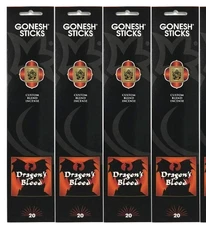Gonesh Incense Sticks Dragon's Blood 4 Packs Of 20 Total 80ct