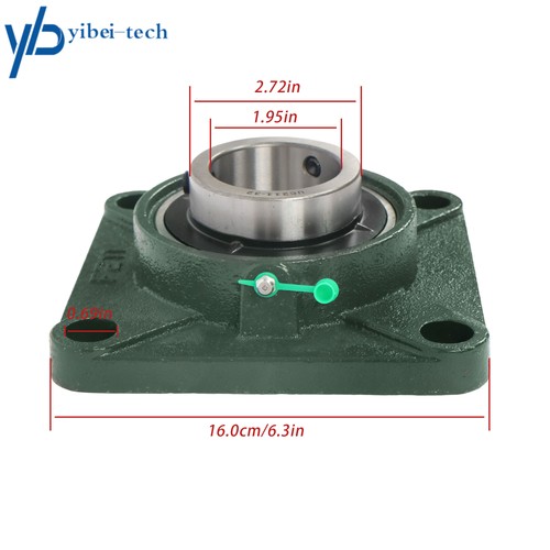 4Pack 2" Bore UCF211-32 Pillow Block Flange Bearing 4 Bolt Solid Base - Picture 3 of 12