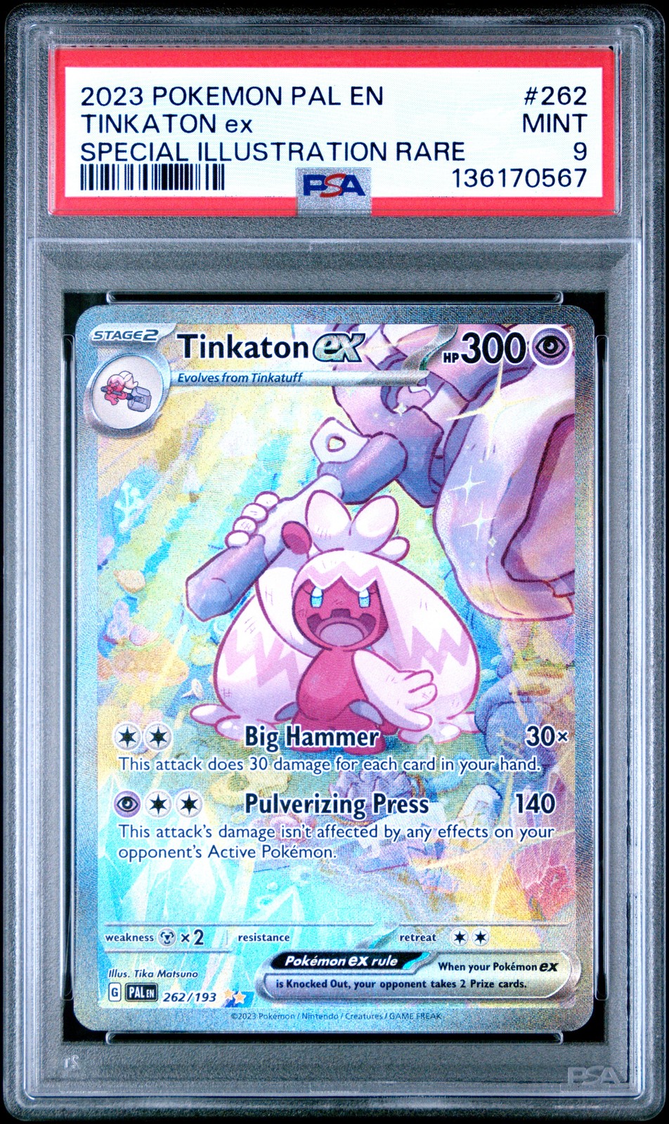 PSA 9 Tinkaton Ex Special Illustration 262 2023 Pokemon Paldea Evolved 136170567