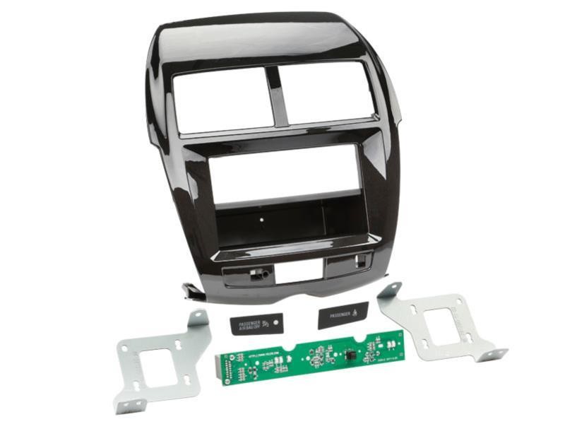 Support autoradio 2 DIN avec casier de rangement amovible noir mat pour tableau de bord ap12