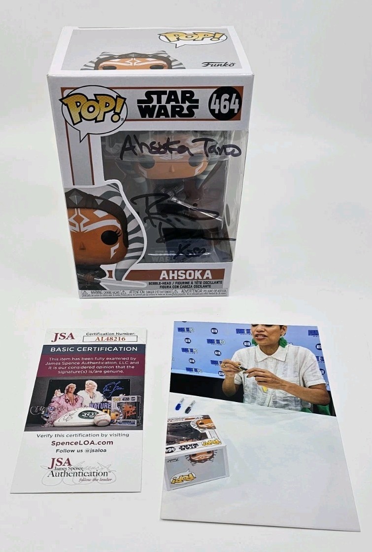 Funko Pop firmado/inscrito de Rosario Dawson Star Wars Ahsoka JSA autógrafo certificado de autenticidad