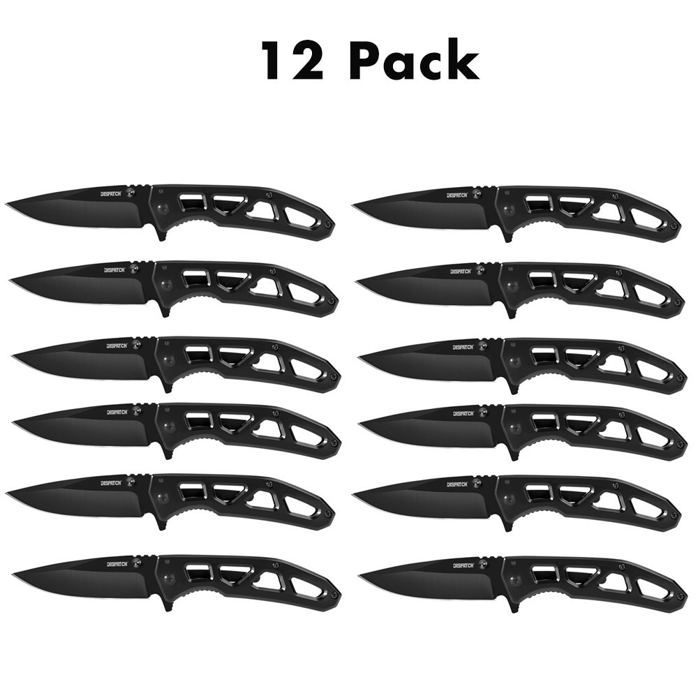 4/6/12 Pack 4" Folding Pocket Knife, 8Cr13MoV Black Titanium Blade, EDC Knives