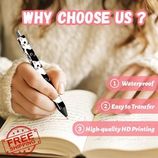 Peacoblue Cartoon Cat UV DTF Pen Wraps, 48pcs Waterproof DIY Decals