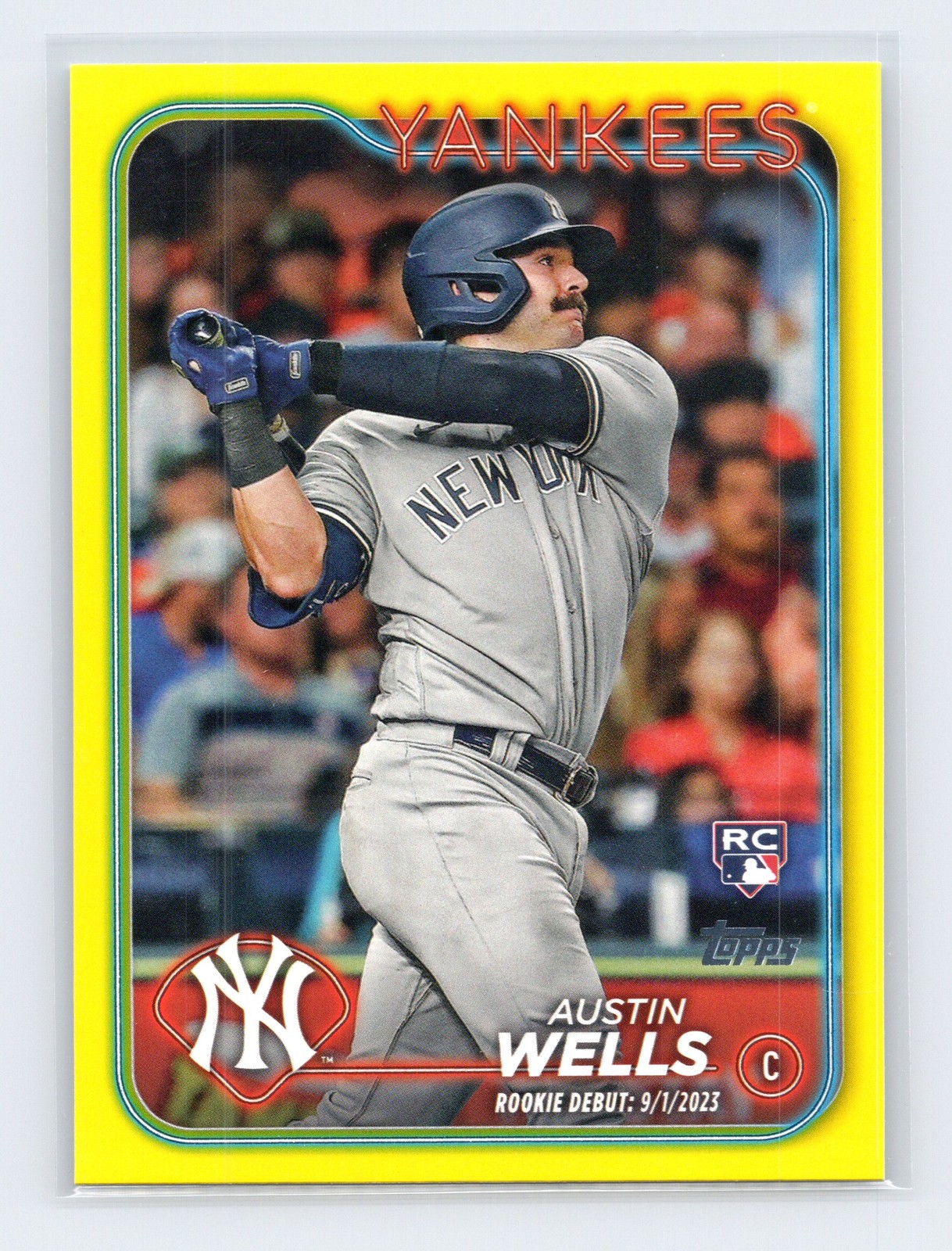 Austin Wells New York Yankees 2024 Topps Update #US325 Yellow