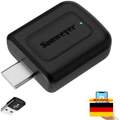 Wireless CarPlay Adapter | Type-C Anschluss | Drahtlos Musik & GPS