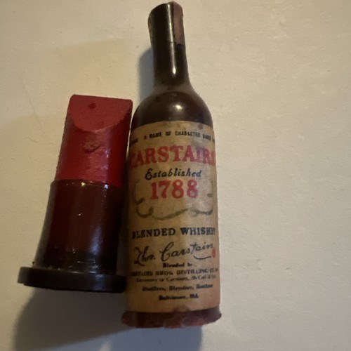Vintage Lipstick 1930s CARSTAIRS 1788 Whiskey Bottle Christy Cosmetics Red J3 - Picture 7 of 10