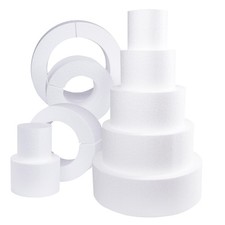 Silverlake 5-Tier Round Cake Dummy Set - American-Made Hard Foam Cake Dummies...