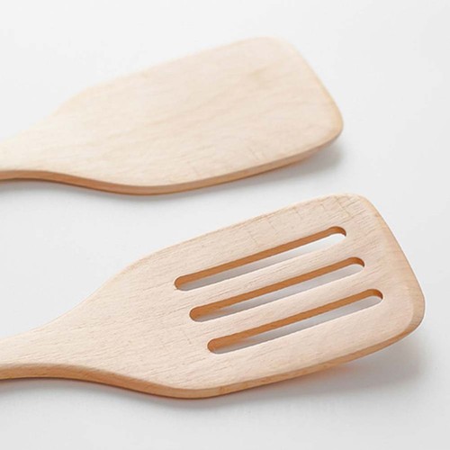 Espátula de madera de cocina natural antiadherente madera de haya girador cocina práctica - Imagen 10 de 12