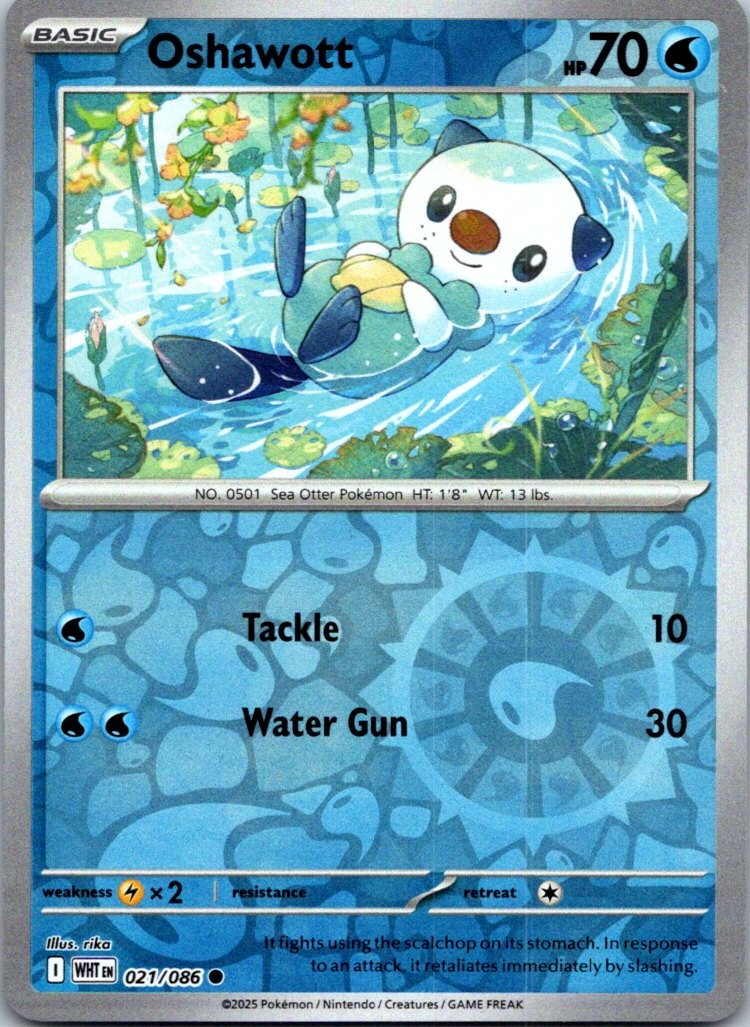 Oshawott 021/086 Common SV: White Flare Pokemon Reverse Holo Near Mint