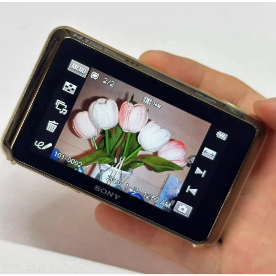 Sony Cyber Shot DSC-T99 CCD Digital Camera (Gold/Silver/Purple/Black/Pink/Green) - Image 4 of 4