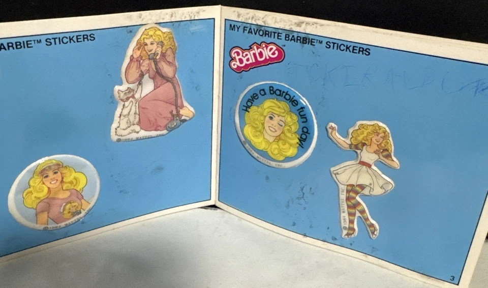 Vintage Barbie Sticker Album With 15 Puffy Stickers 1984 USED AS PICTURED - Image 2 of 4