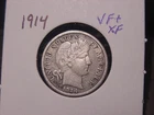 1914 BARBER DIME VF + XF NICE COIN POPULAR DATE PQ SHIPS FREE