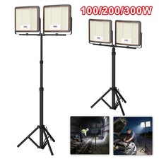 2er 100W-300W LED Flutlicht Baustrahler Scheinwerfer Arbeitsstrahler mit Stativ