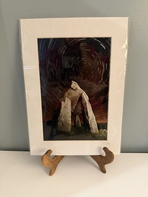 Yvonne Martin Astrophotography A4 Portrait Legananny Dolmen Star Trails Print