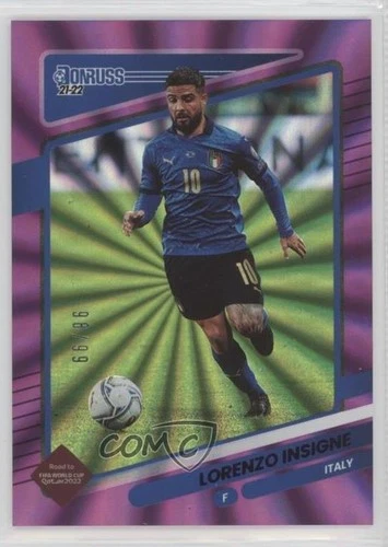 2021-22 Panini Donruss Road to Qatar Holo Purple Laser /99 Lorenzo Insigne #75