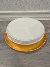 Vintage TUPPERWARE #1317 Little Diner Bowl & Liner #1707 Yellow Made in USA