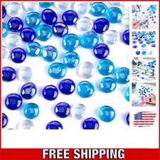 Ocean Inspired 1LB Glass Pebbles - 90 Count Iridescent Beads for Stunning Decor