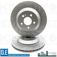 PER MERCEDES CLASSE S S500 W222 COPPIA DISCHI FRENO POSTERIORI FORATI A CROCE 320mm
