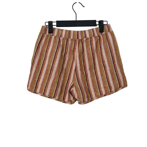 NWT Madewell Linen-Cotton Pull-On Shorts in Rainbow Stripe Size XXS - Afbeelding 4 van 9