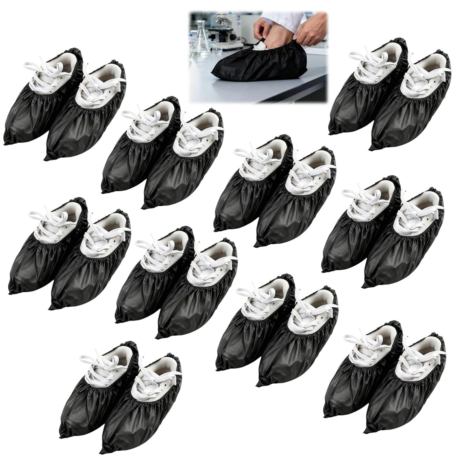 5 Pairs Reusable Overshoes - Waterproof Non-Slip Shoe Covers, Eco-Friendly and