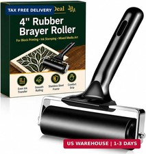 4 Inch Rubber Roller Brayer Rollers for Crafting, Hard Rubber Rollers for Printm