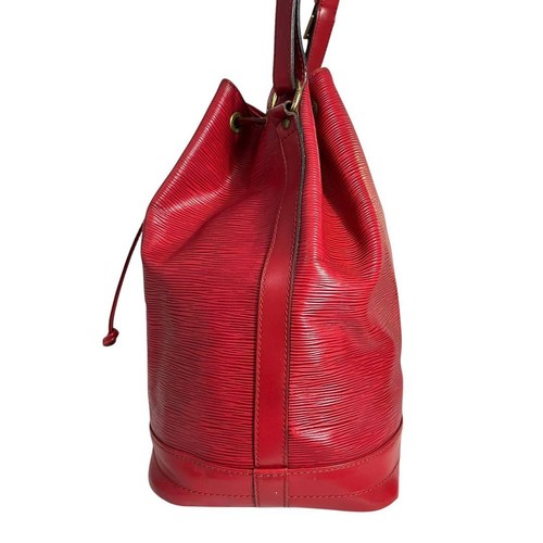 Authenticated Louis Vuitton Epi Noe Shoulder Bag Handbag Red Drawstring - Picture 4 of 10