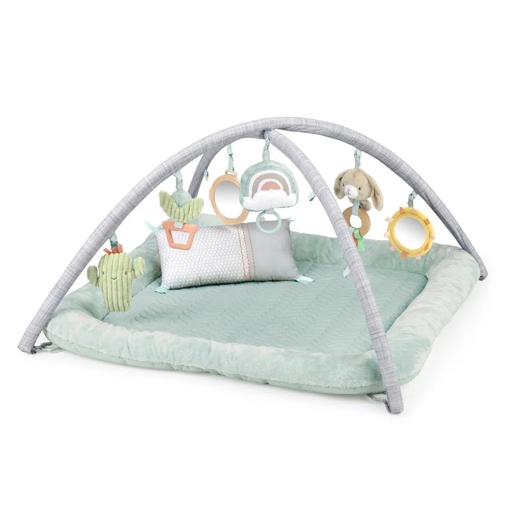 Calm Springs Plush Activity Gym Luxury Baby Play Mat with 6 Detachable Toys