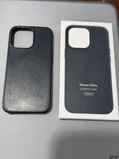Genuine Apple iPhone 13 Pro Leather MagSafe Case Black Midnight w/Box A2703