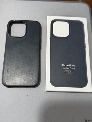 Genuine Apple iPhone 13 Pro Leather MagSafe Case Black Midnight w/Box A2703