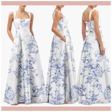 Alfred Sung Cottage Rose Larkspur Gown - Size 4