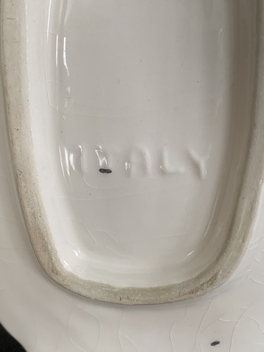Handbemalte Dame Bäcker Keramik Löffel Rest Made in Italy Vintage 9" - Bild 3 von 5