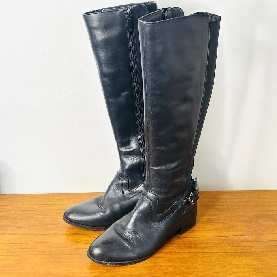 Hush Puppies Womens Yara Knee High Riding Boots Black Leather Size 7 - image 4 of 4