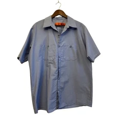 Red Kap Men's Industrial Work Shirt, blue  Regular Fit, Short Sleeve