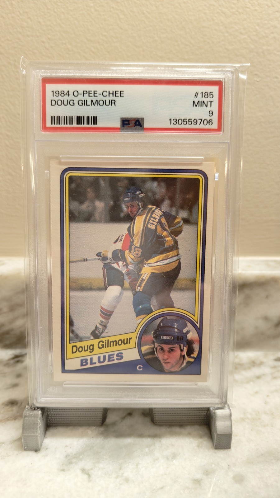 1984-85 O-Pee-Chee - Doug Gilmour #185 (RC) PSA 9 Mint